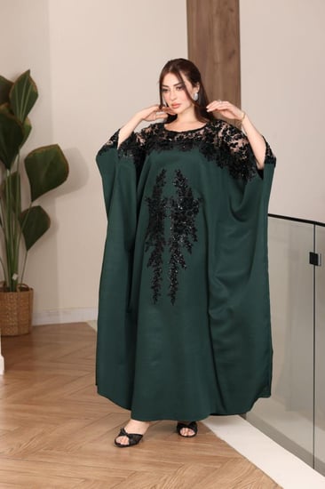 جلابية باربي فراشة ممزوجة بقماش تل مطرز