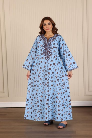 جلابية روز مطرزة وأنيقة