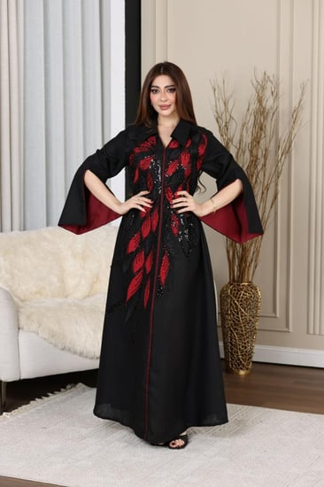 جلابية لينن سوداء