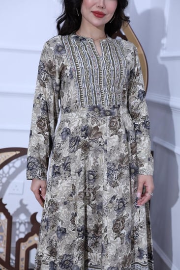 جلابية قطن موردة