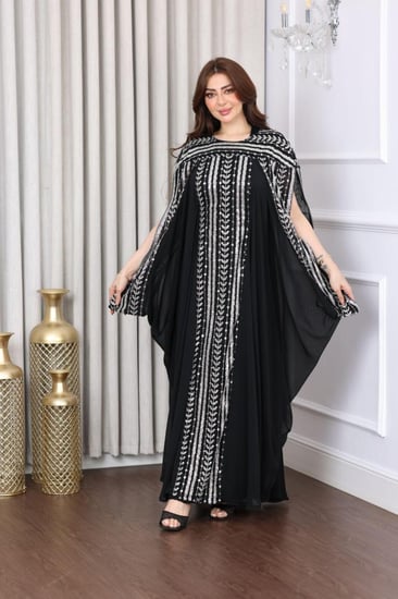 فستان سهرة شيفون مطرز