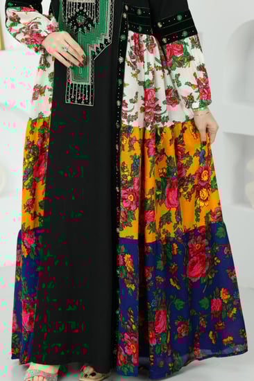 جلابية ;كريب بتطريز عسيري وتداخل الكلفة الجنوبية التراثية وخام الشالكي الجميل