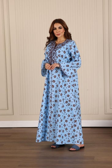 جلابية روز مطرزة وأنيقة