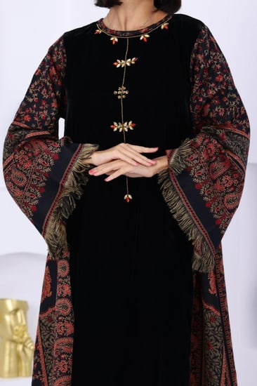 جلابية مخمل ممزوجة بالخام الكشميري الشتوي