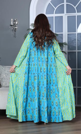 جلابية كلوش قطن 100% بتشكيلة نقوشات رائعة