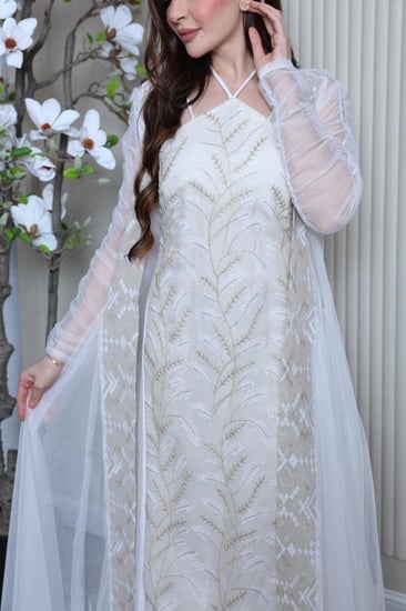 جلابية قطعتين مطرزة