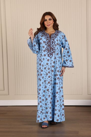 جلابية روز مطرزة وأنيقة