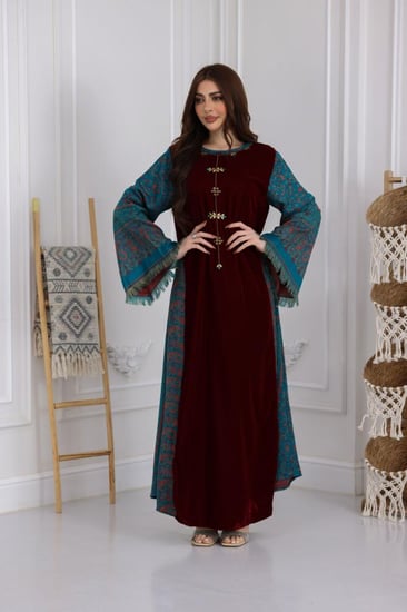 جلابية مخمل ممزوجة بالخام الكشميري الشتوي