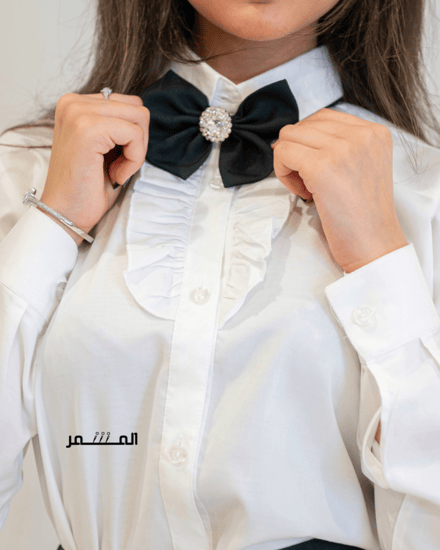 ربطة عنق فيونكة - اخضر ( كرستال دائري في المنتصف )