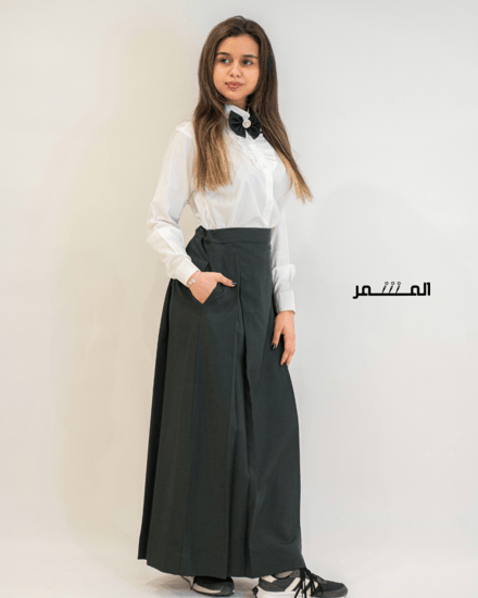 تنورة اخضر -كسرتين مخفي