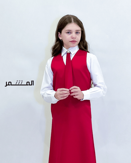 ربطة عنق -  طويلة مع كرستاله- وردي غامق