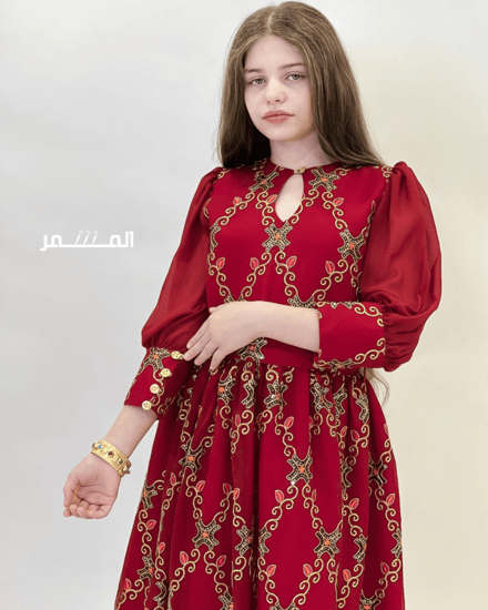 فستان قرقيعان04 - احمر غامق
