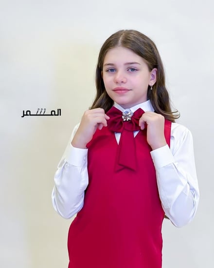 ربطة عنق - فيونكه طويلة مع كرستاله - وردي غامق