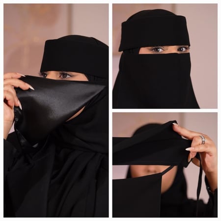 عدد (6) نقابات ملكية مبطنة حرير أسود إسلامي (ربطة)