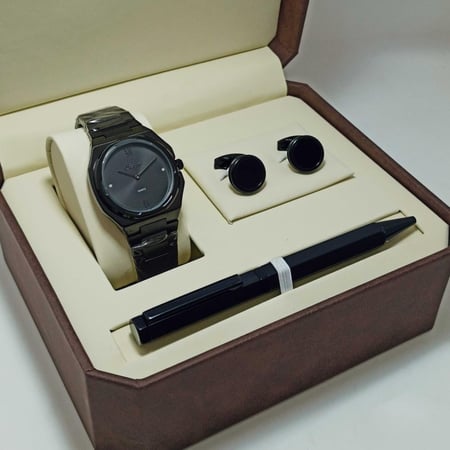 طقم رجالي ساعة وقلم وكبك