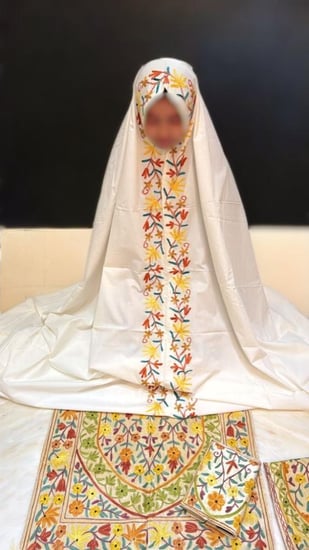 طقم شنطة صلاة كشميري شغل يدوي