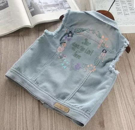 صديري جنز مطرز ب ورود