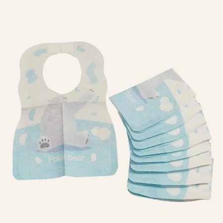 مريلة استخدام مره واحده للأطفال برسمة دب قطبي