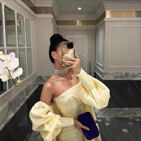 فستان ليموني كم زم  انيق