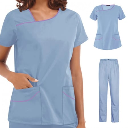 سكراب نسائي مطور مع زيج بالرقبه وكذلك الجيوب +2 جيوب كبيره + بنطلون لأستك مع خيط 3 جيوب متعدد الألوان والقماش ممتاز