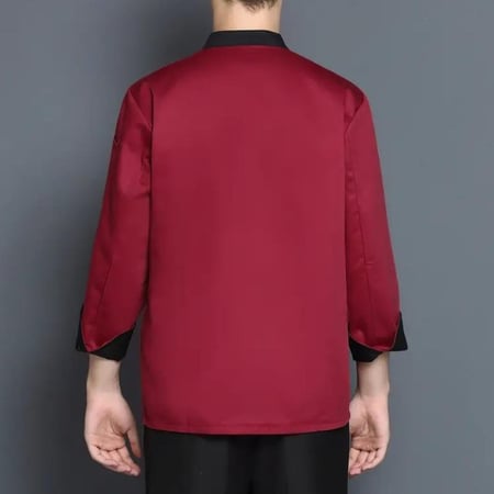 طقم يونيفورم شيف موديل جميل 5 زراير مع أكمام طويله طقم كامل  Unisex مع الشعار