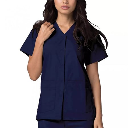 طقم سكراب نسائي عصري مطور (كروسينق) الرقبه V مفتوح من الأمام 5 .زراير 4 جيوب كبيره والبنطلون 3 جيوب لأستك+خيط