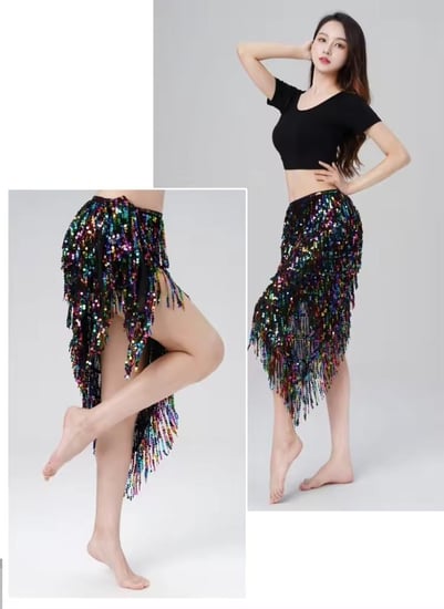 ربطة خصر للرقص الشرقي فضي