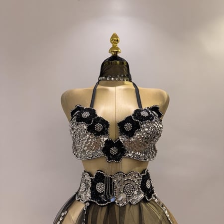 بدلة رقص مصري فخمة بثلاث قطع