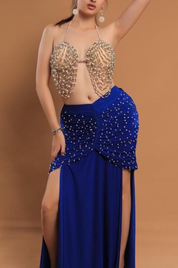 بدلة رقص مصري لولو فخمة وأنيقة متعددة الالوان