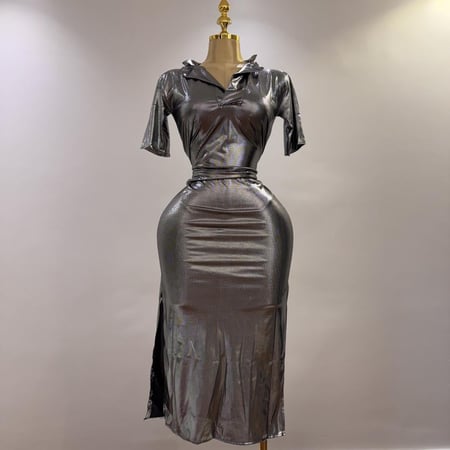 جلابية ليندا اللامعة متعددة الألوان