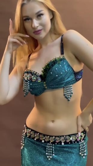 بدلة رقص مصري فخمة تطريز يدوي