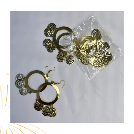 حلق اذن للرقص الشرقي ذهبي