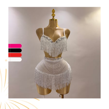 بدلة رقص شرقي ثلاث قطع ألوان متعددة