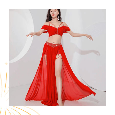 بدلة رقص شرقي فخمة احمر