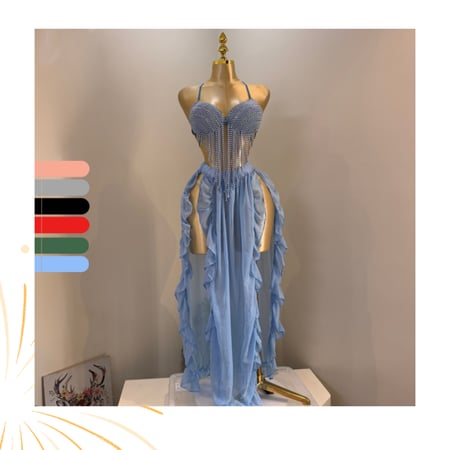 بدلة رقص مصري فخمة وأنيقة متعددة الالوان