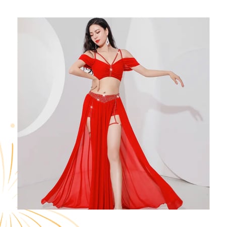 بدلة رقص شرقي فخمة احمر