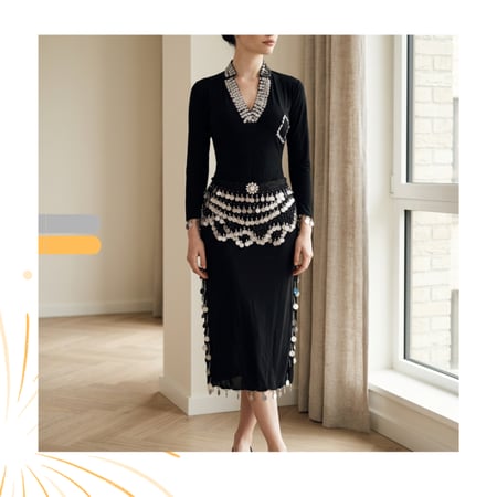 جلابية دينا الشربيني للرقص الشرقي ذهبي وفضي