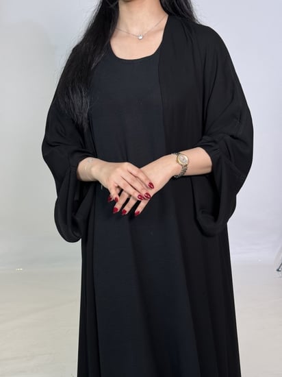عباية دبل فيس اسود