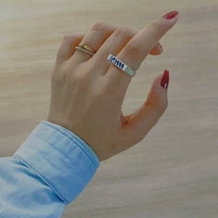 خاتم التاريخ حجر ابيض - خاتم تاريخ الميلاد او ذكرى الزواج - متجر عهود