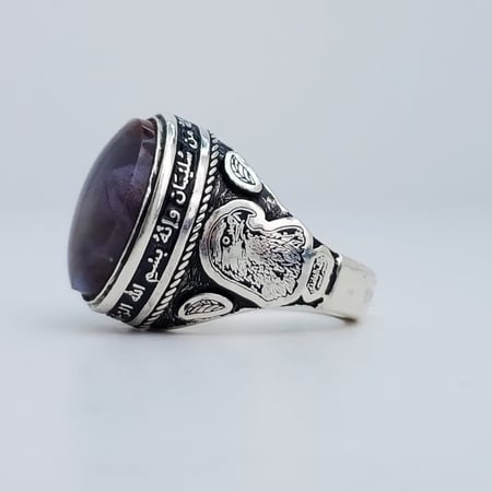 خاتم وزن ثقيل تفصيل بالكامل حسب طلب مع عقيق يماني