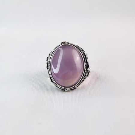 خاتم فضة رجالي حجر العقيق اليماني سماوي