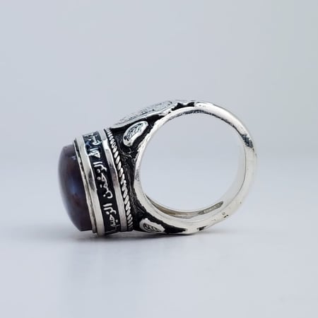 خاتم وزن ثقيل تفصيل بالكامل حسب طلب مع عقيق يماني