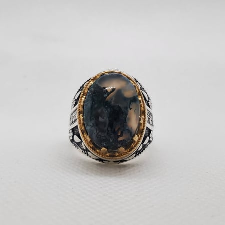 خاتم فضة عقيق يمني فخم