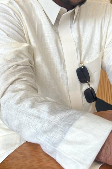قماش كتان رجالي ثوب سكري بدون تفصيل