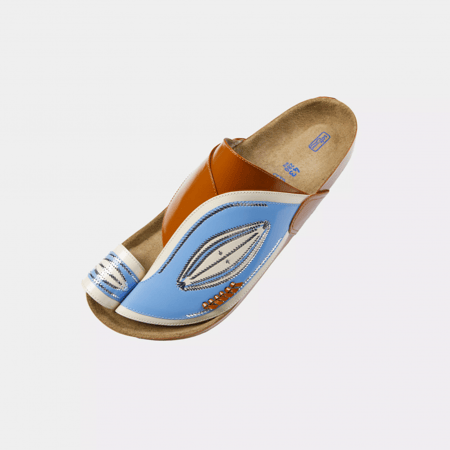 حذاء جلد الماعز تطريز يدوي - وسادة قدم بيركنستوك الأصلية