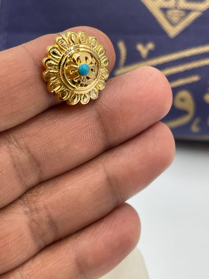 خاتم فيروزي مميز و انيق عيار21