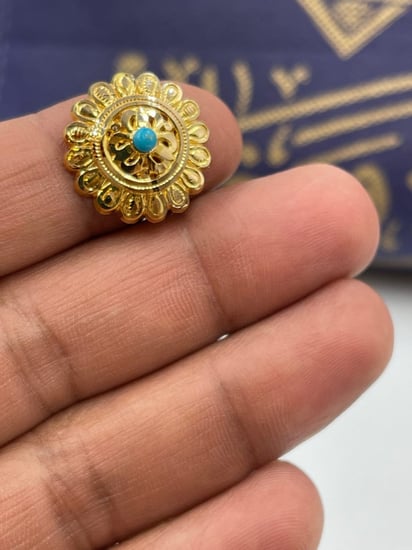 خاتم فيروزي مميز و انيق عيار21