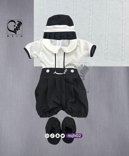 طقم مواليد مع التطريز