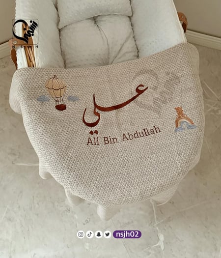 بطانية سرير مواليد شامل تطريز اسم و رسومات