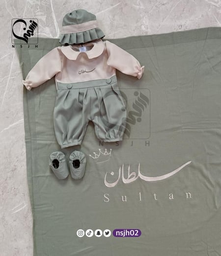 لبس بيبي و بطانية سرير تطريز